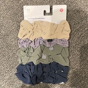 NWT lululemon athletica Uplifting Scrunchies Set - Tan, Purple, Green, Blue